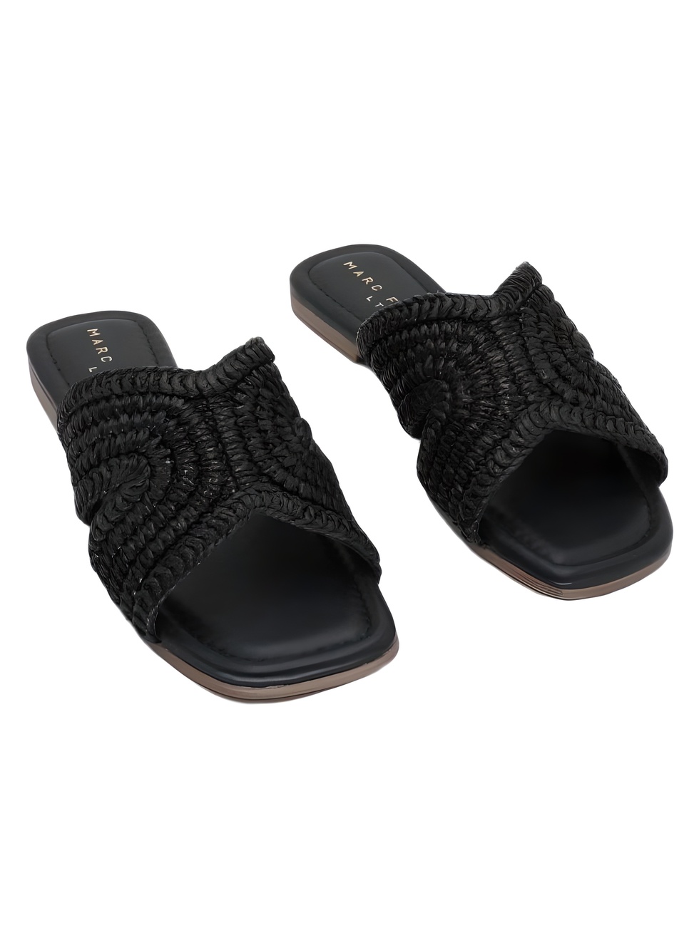 Marc Fisher LTD Mlnarda Black Woven Braided Slide Sandals Size 6.5M